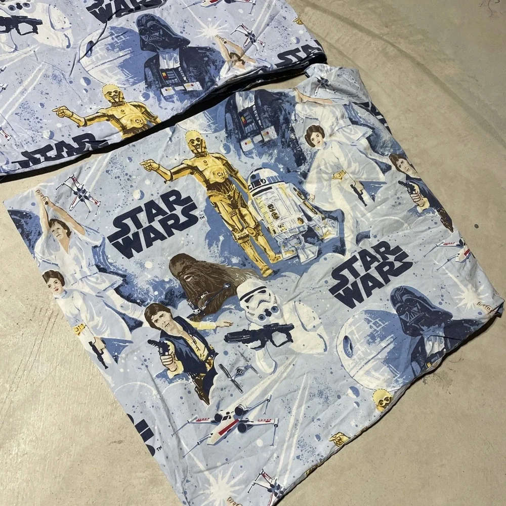 Lot Of 2 POTTERY BARN KIDS Star Wars Twin Size Pillowcase New Hope Space Print
